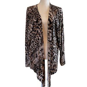 Liz Lange Maternity Sweater 1X Open Cardigan Snakeskin Animal Print Plus Size